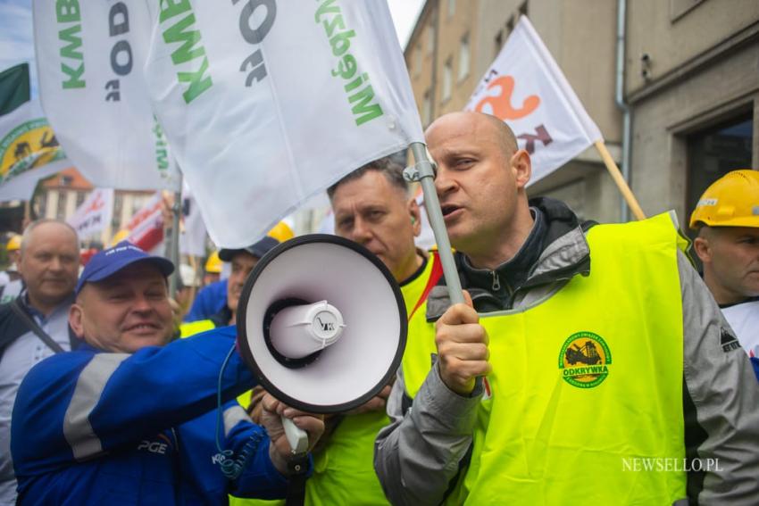 Manifestacja górników we Wrocławiu