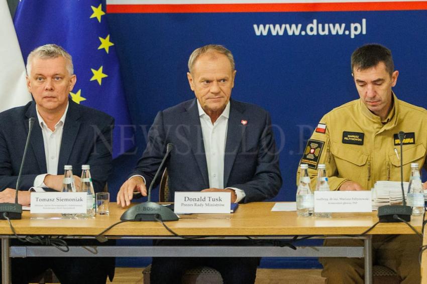 Premier Donald Tusk w sztabie kryzysowym we Wrocławiu