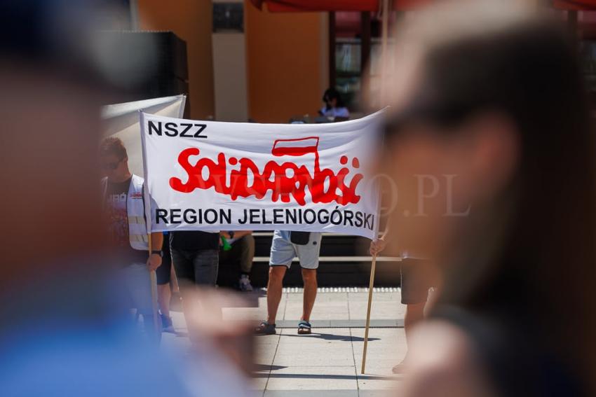 Protest PKP Cargo we Wrocławiu