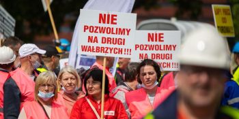 Manifestacja górników we Wrocławiu