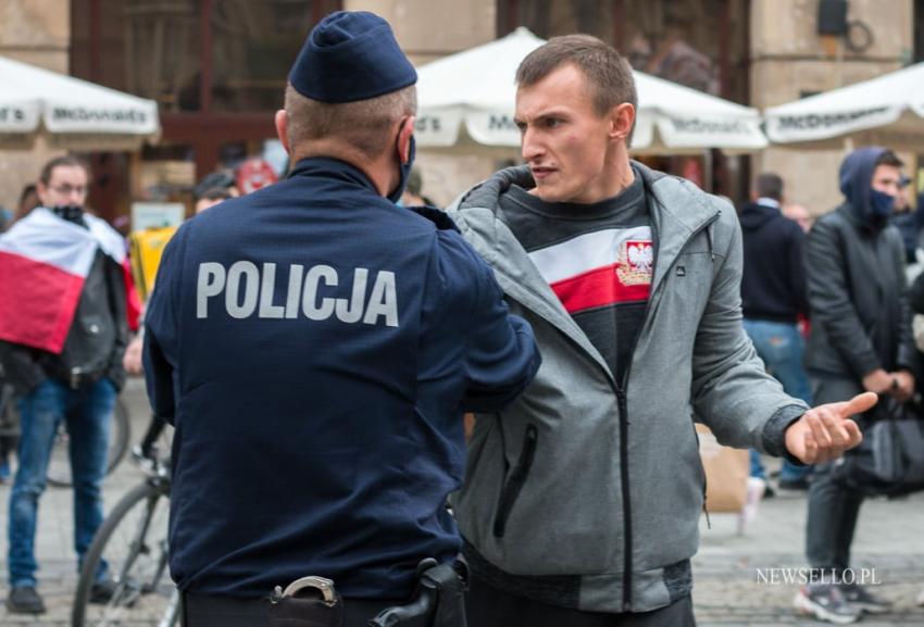 Protest antycovidowców we Wrocławiu