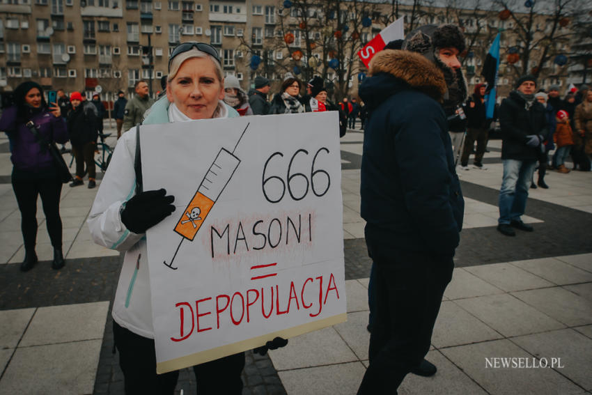 Antyszczepionkowcy - protest we Wrocławiu