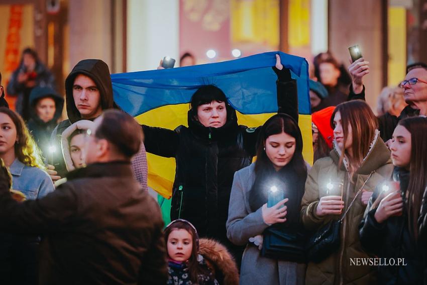 Protest we Wrocławiu - Solidarni z Ukrainą