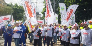 Manifestacja górników we Wrocławiu