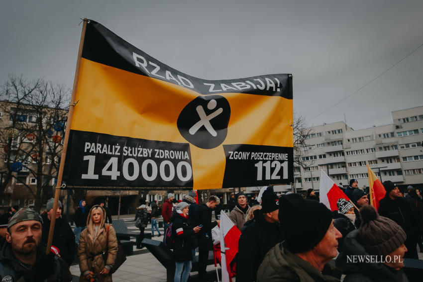 Antyszczepionkowcy - protest we Wrocławiu