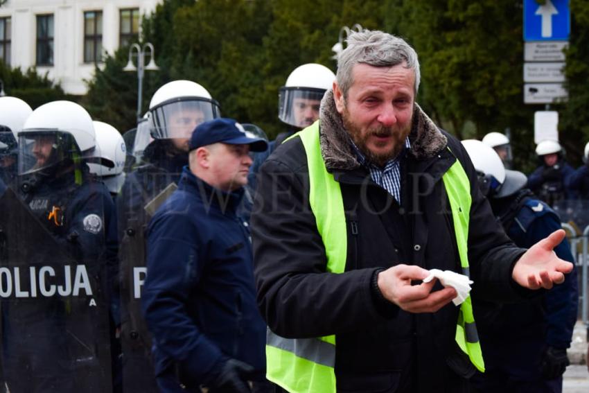 Starcia rolników z policją w Warszawie