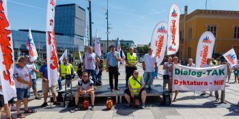 Protest PKP Cargo we Wrocławiu