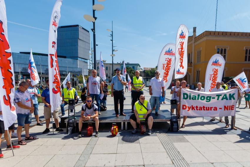 Protest PKP Cargo we Wrocławiu