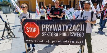 Protest PKP Cargo we Wrocławiu