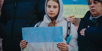 Protest we Wrocławiu - Solidarni z Ukrainą