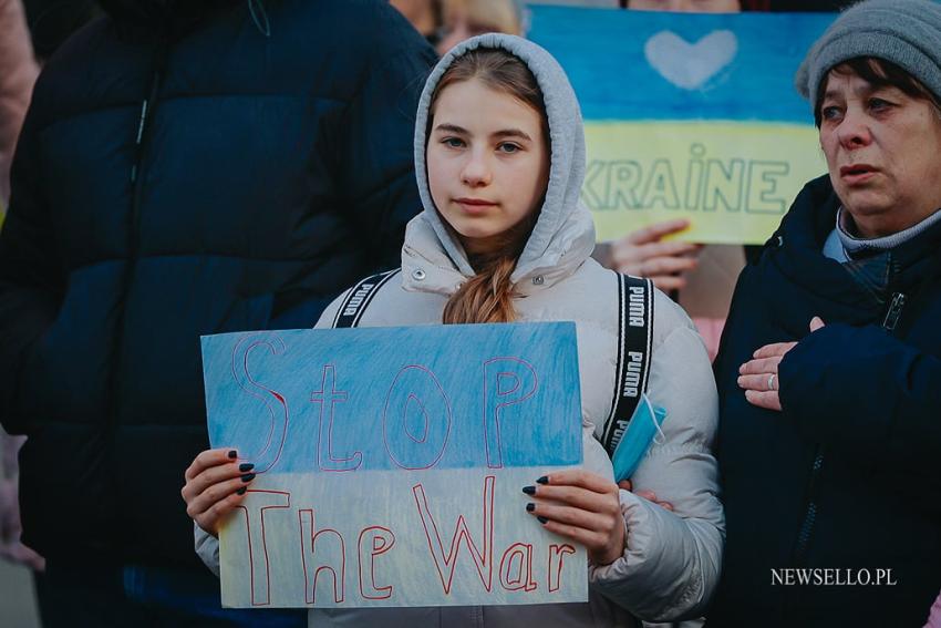 Protest we Wrocławiu - Solidarni z Ukrainą