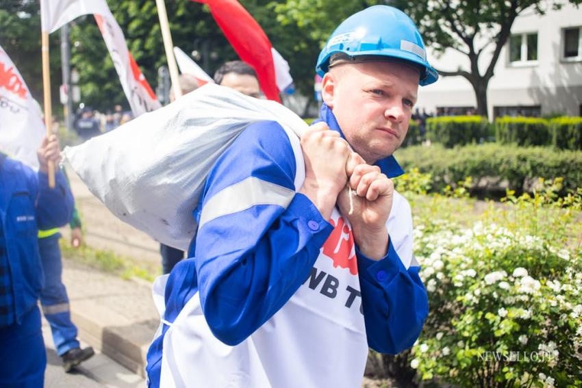 Manifestacja górników we Wrocławiu