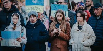 Protest we Wrocławiu - Solidarni z Ukrainą