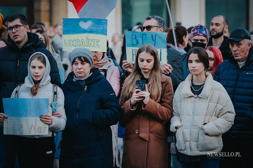 Protest we Wrocławiu - Solidarni z Ukrainą