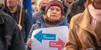 My zostajemy w Europie - demonstracja w Krakowie
