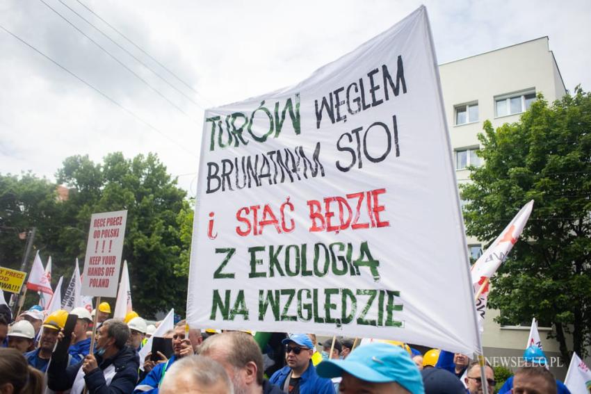 Manifestacja górników we Wrocławiu