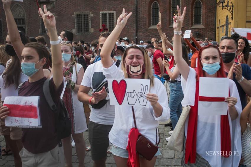 Solidarni z Białorusią - manifestacja we Wrocławiu