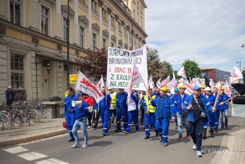 Manifestacja górników we Wrocławiu