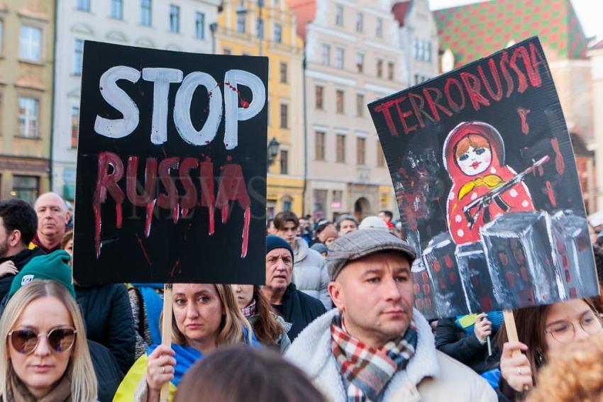 Solidarny Wrocław - obchody w 2. rocznicę wybuchu pełnoskalowej wojny w Ukrainie