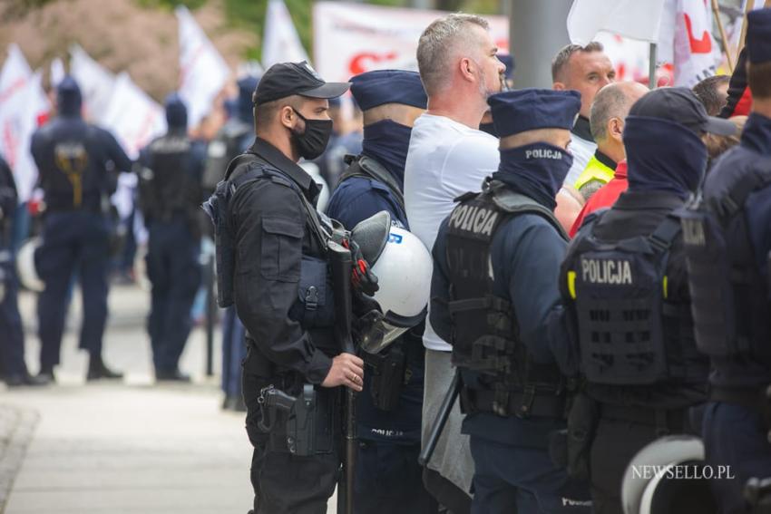 Manifestacja górników we Wrocławiu