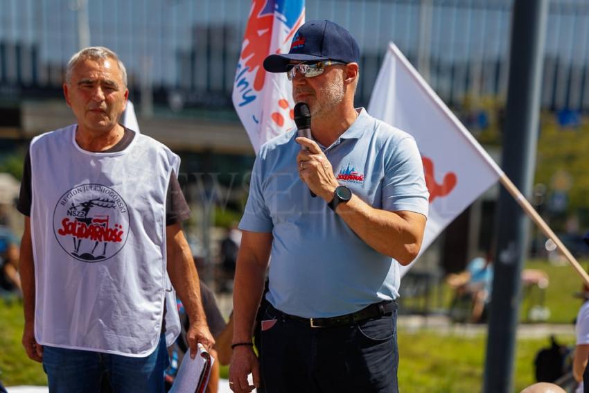 Protest PKP Cargo we Wrocławiu