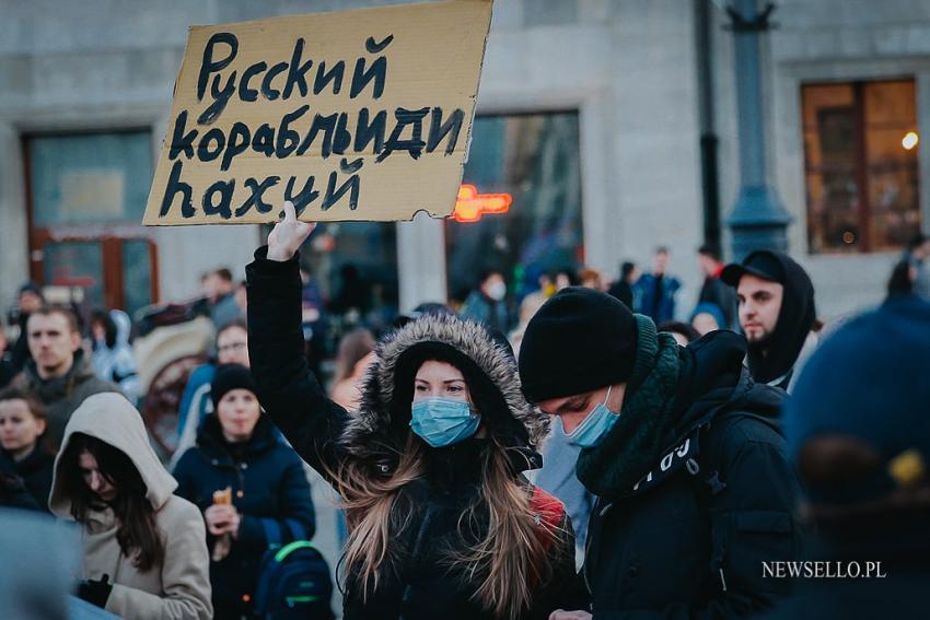 Protest we Wrocławiu - Solidarni z Ukrainą