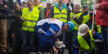 Manifestacja górników we Wrocławiu