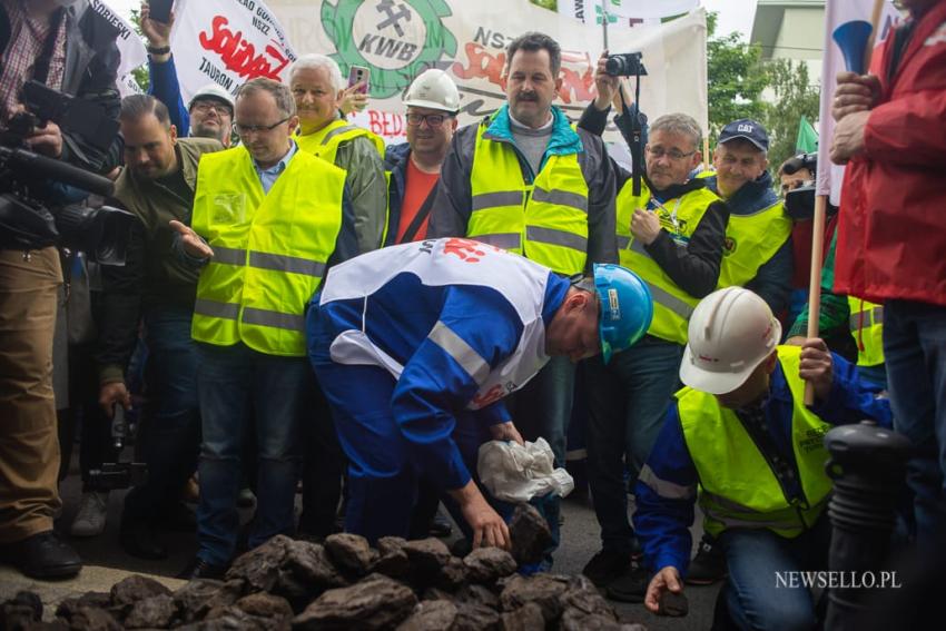 Manifestacja górników we Wrocławiu