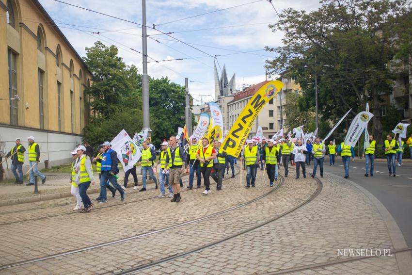 Manifestacja górników we Wrocławiu