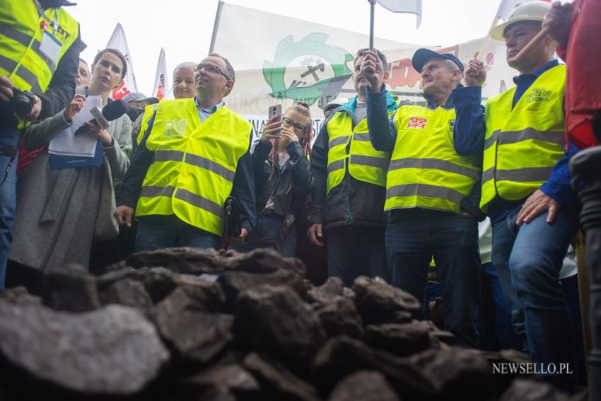 Manifestacja górników we Wrocławiu