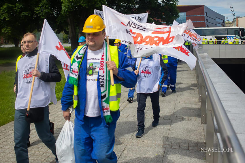 Manifestacja górników we Wrocławiu