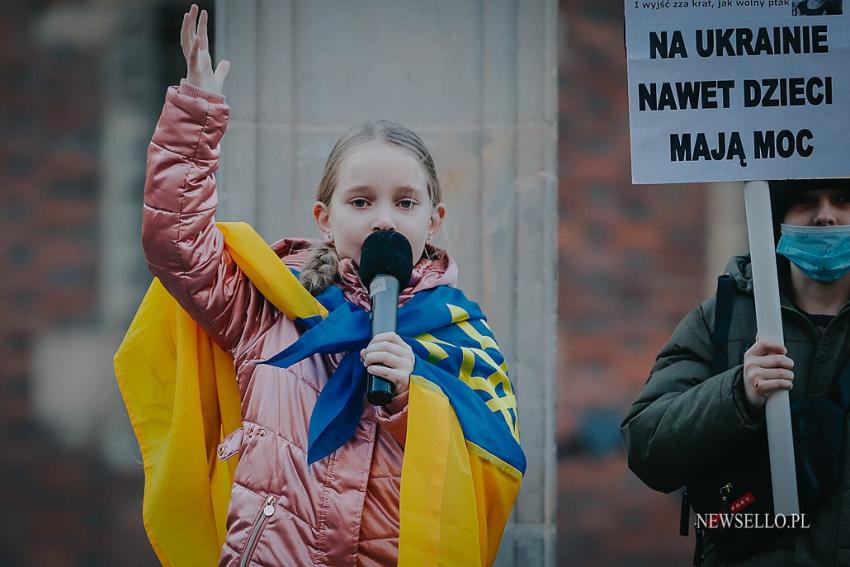 Protest we Wrocławiu - Solidarni z Ukrainą