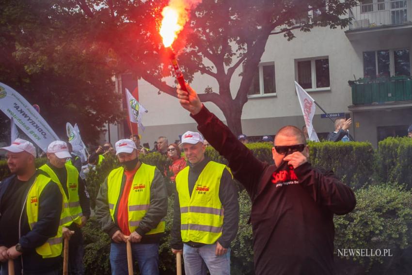 Manifestacja górników we Wrocławiu