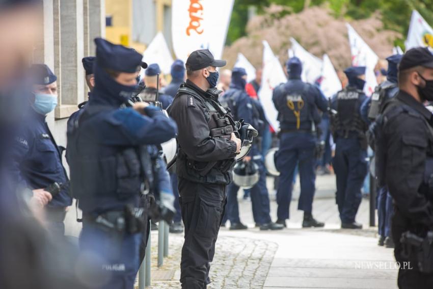 Manifestacja górników we Wrocławiu