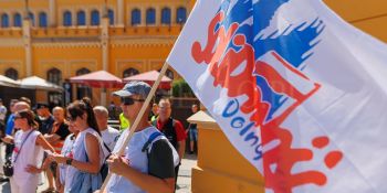 Protest PKP Cargo we Wrocławiu