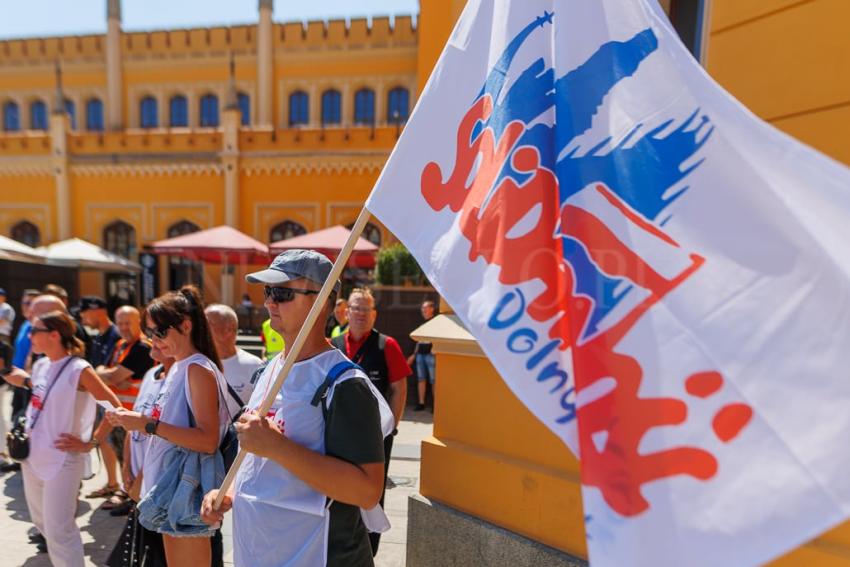 Protest PKP Cargo we Wrocławiu