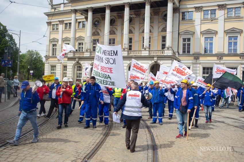 Manifestacja górników we Wrocławiu