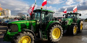 Minister Rolnictwa Michał Kołodziejczak na proteście rolników w Nysie.