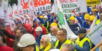 Manifestacja górników we Wrocławiu