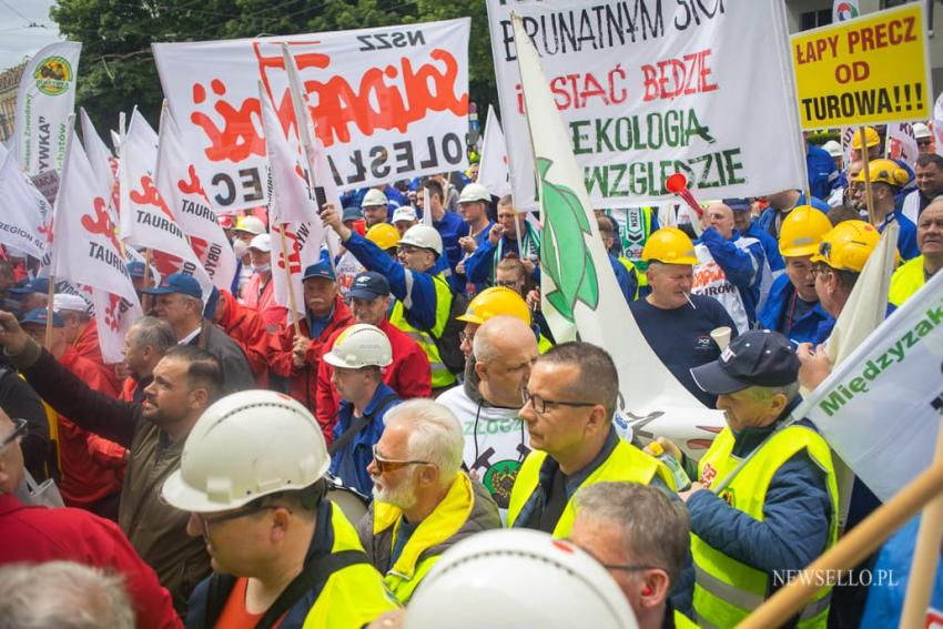 Manifestacja górników we Wrocławiu