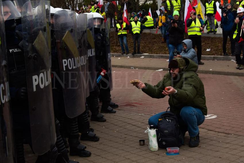 Starcia rolników z policją w Warszawie