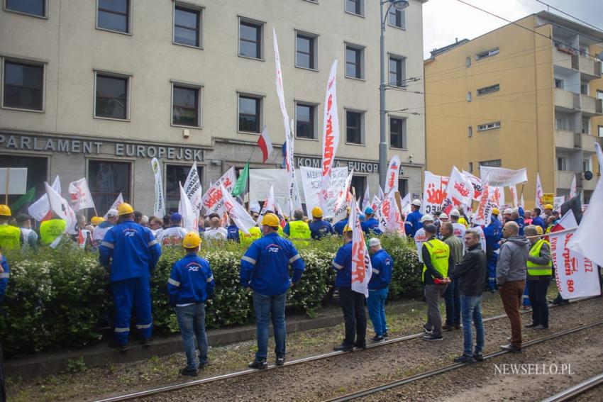 Manifestacja górników we Wrocławiu