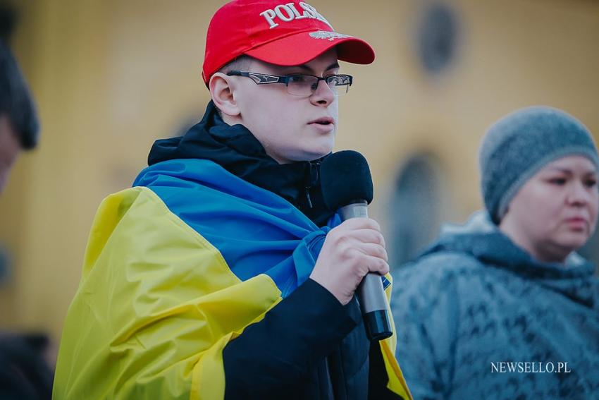 Protest we Wrocławiu - Solidarni z Ukrainą