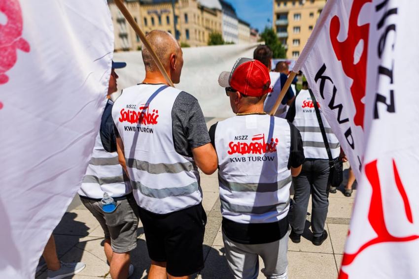 Protest PKP Cargo we Wrocławiu