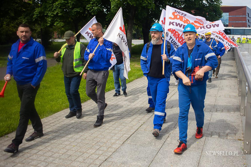 Manifestacja górników we Wrocławiu