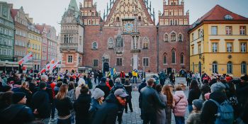 Protest we Wrocławiu - Solidarni z Ukrainą