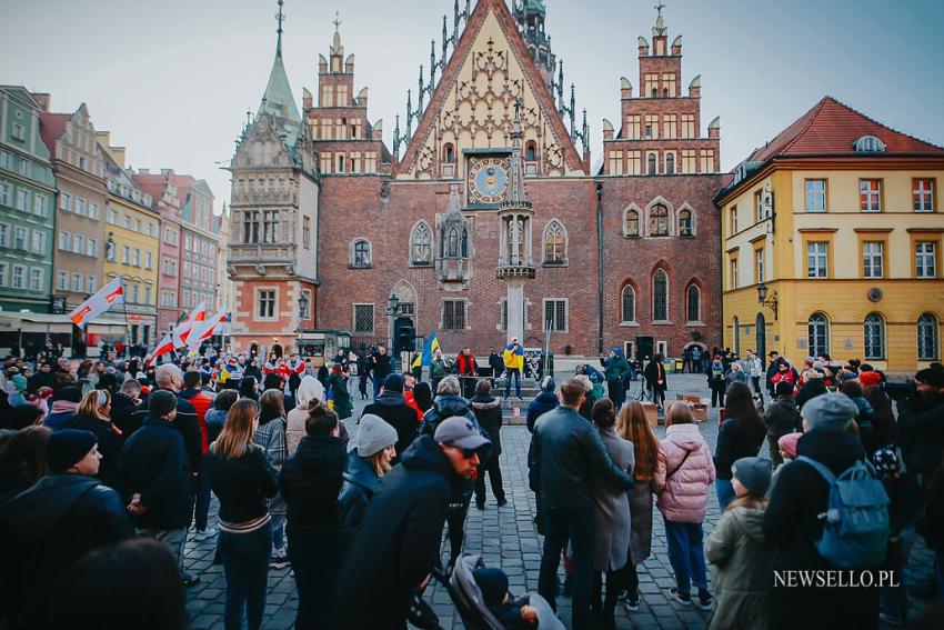 Protest we Wrocławiu - Solidarni z Ukrainą