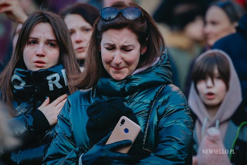 Protest we Wrocławiu - Solidarni z Ukrainą