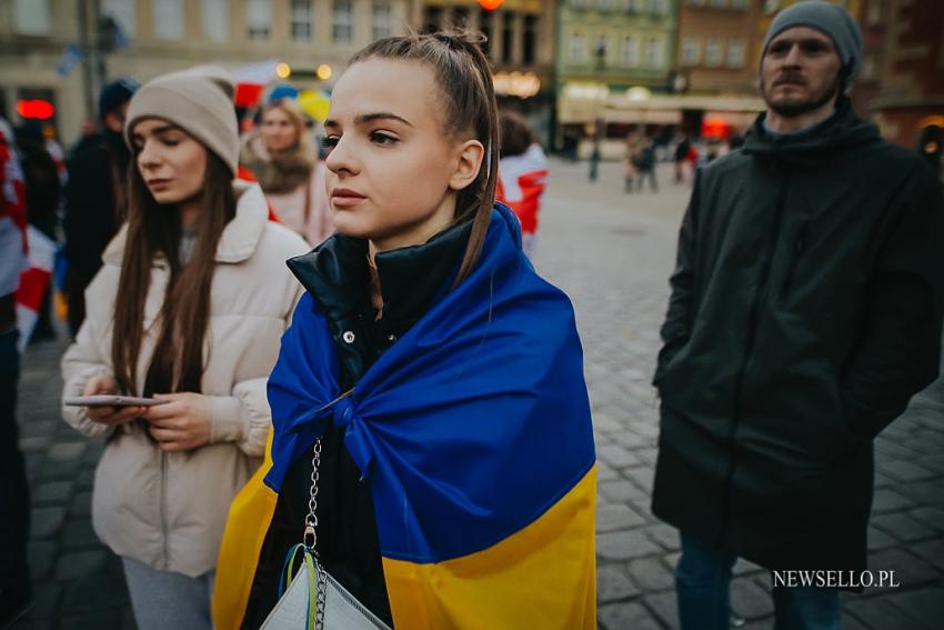 Protest we Wrocławiu - Solidarni z Ukrainą