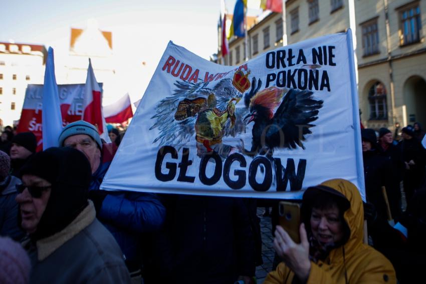 "Protest Wolnych Polaków" na rynku we Wrocławiu.